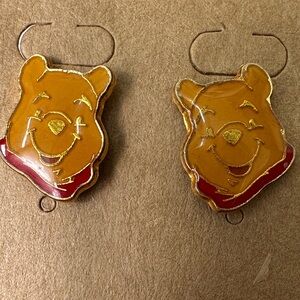 Disney Winnie the Pooh Gold-Tone Enamel Character Earrings -Yellow & Red Accents